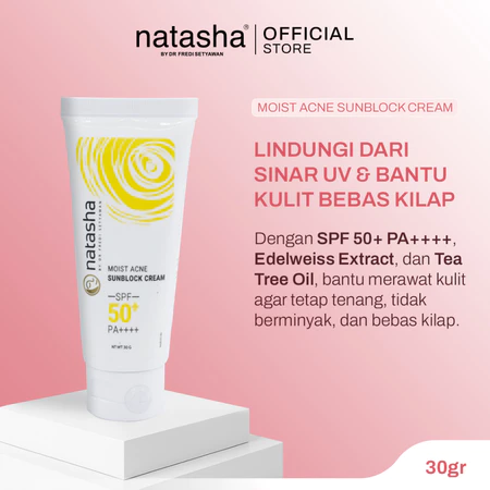 Natasha by dr. Fredi Setyawan Moist Acne Sunblock Cream SPF 50+ PA++++